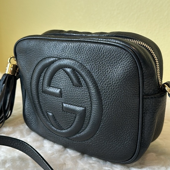 💯Authentic Gucci Soho Disco  Black Leather Crossbody Bag🍀 - Picture 3 of 17